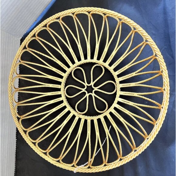 Metal Wire Round Bread Basket Twisted Gold Tone Heavy New 9-1/2" Decor Bowl - Picture 4 of 8